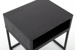 Flamant Armand, Bijzettafel, Zwart Eiken En Metaal^ Koffie Tafels