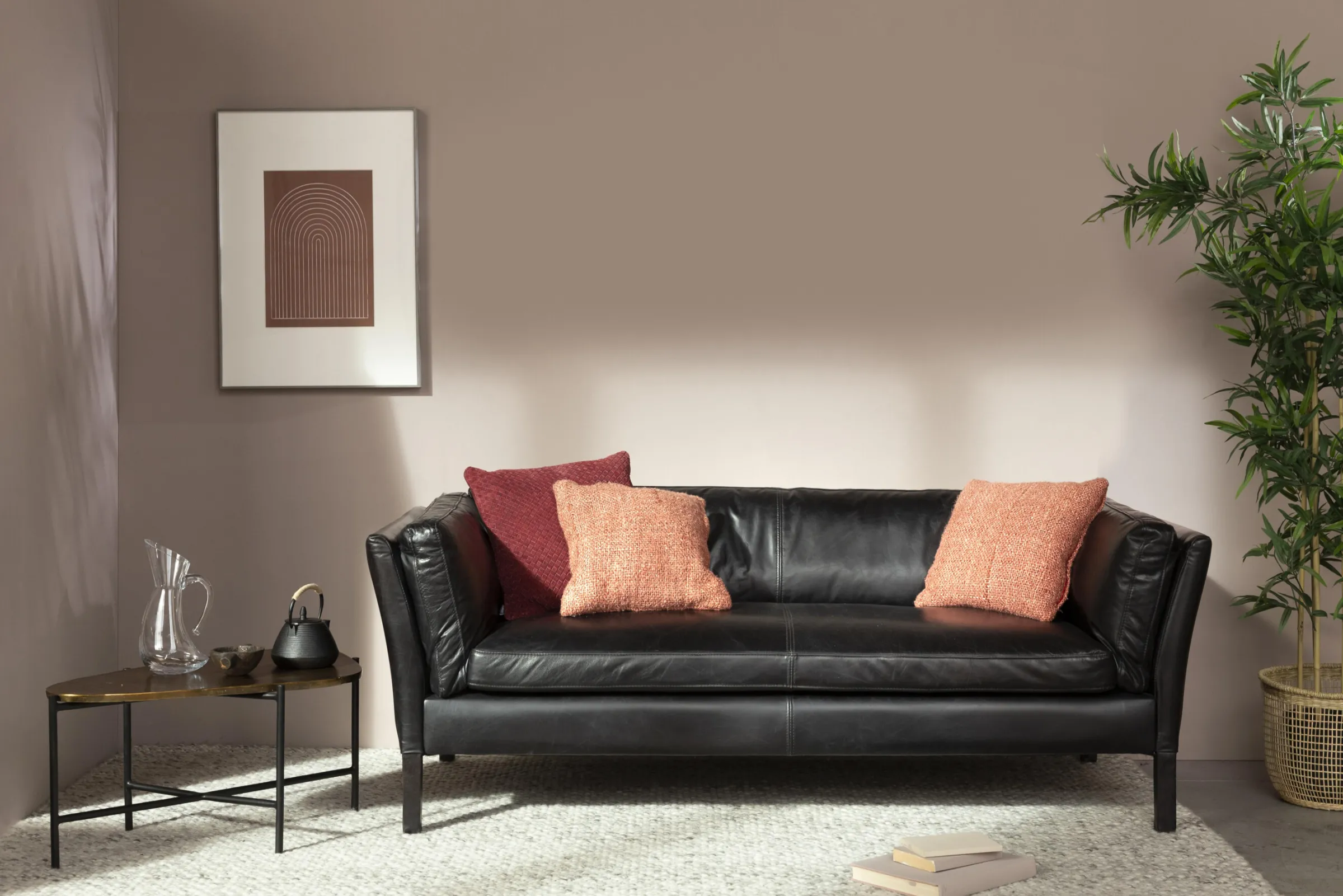 Flamant Bellamy, Bank, Zwart, Leer, 2,5-Zits^ Banken