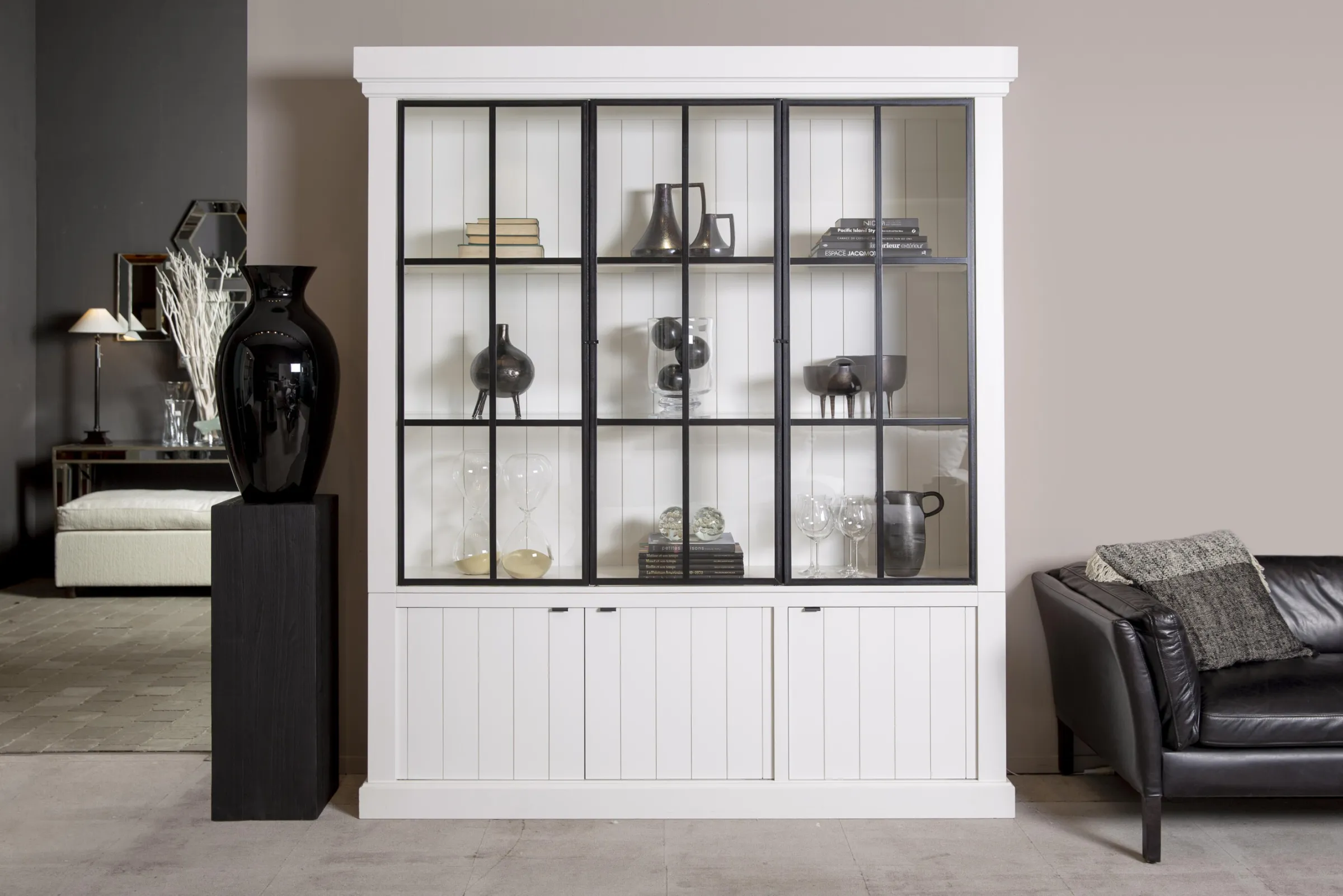 Flamant Bellamy, Bank, Zwart, Leer, 2,5-Zits^ Banken