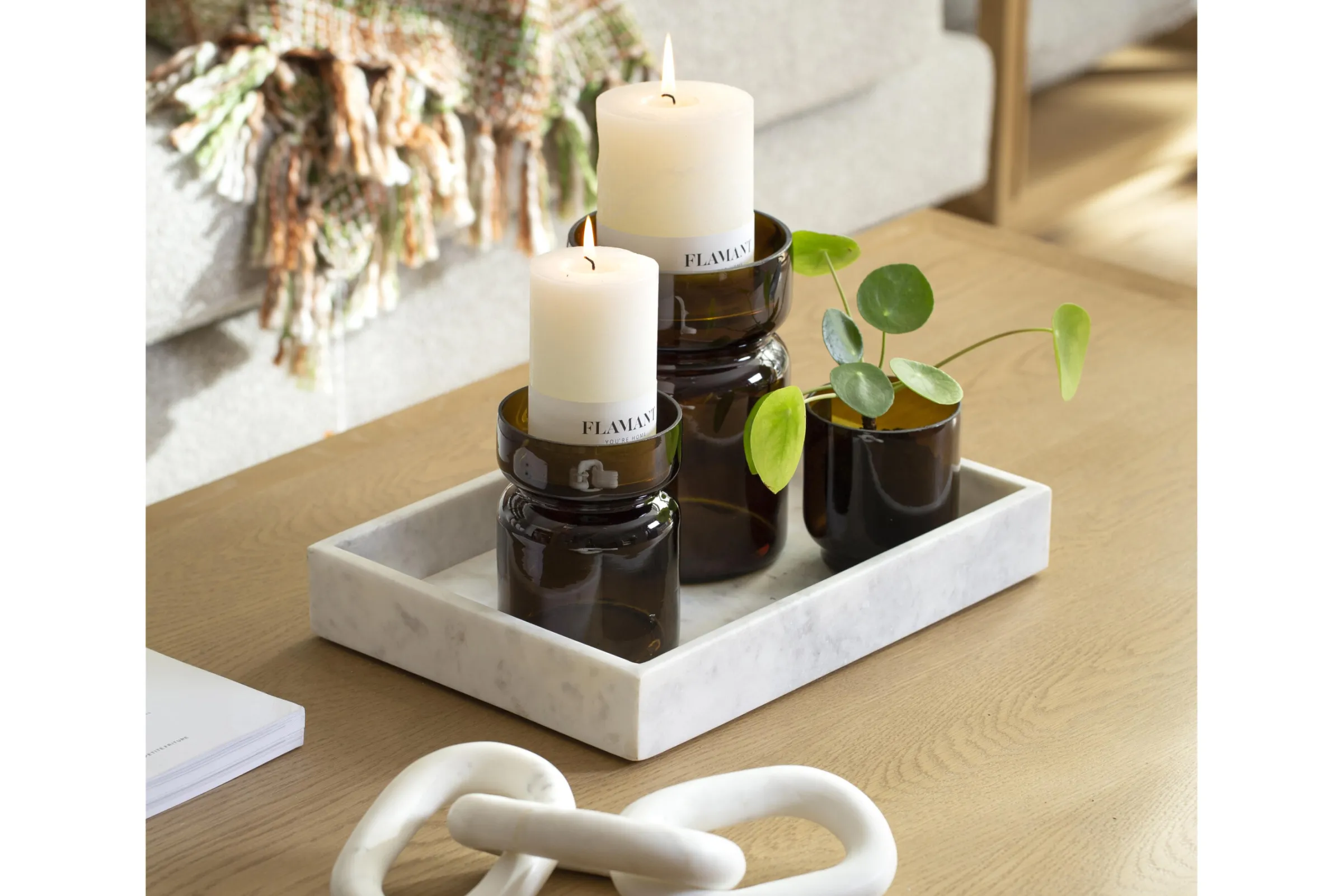 Flamant Berami, Theelichthouder, Glas, Bruin^ Decoratie