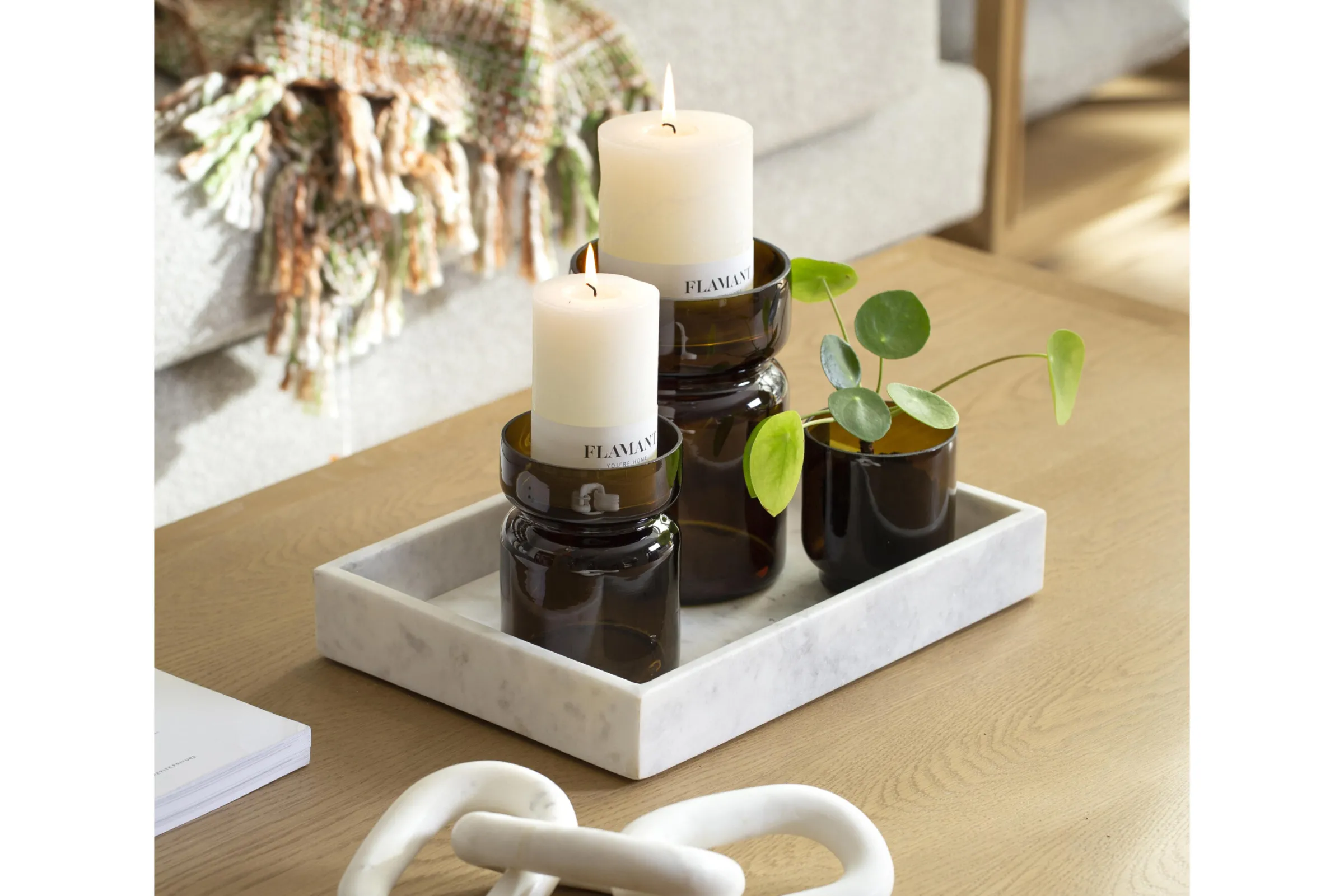 Flamant Beth, Kaars, Kleur Wit, 7X9Cm^ Decoratie