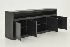 Flamant Bjorn, Dressoir, Zwart, 4 Deurs, Met Dimbare Led-Verlichting^ Dressoirs