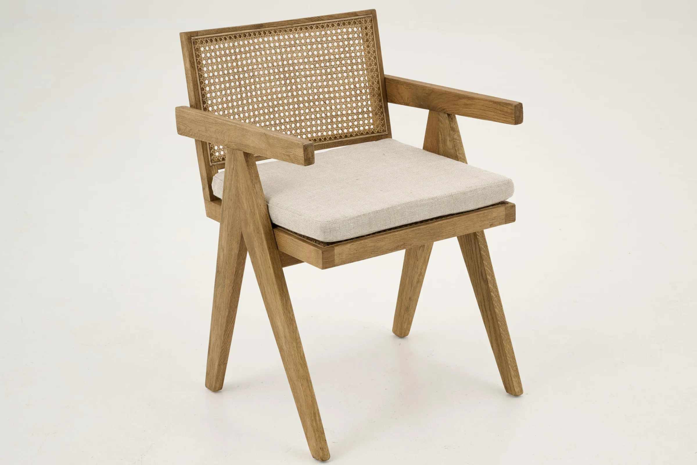 Flamant Bruno, Fauteuil, Eiken, Riet, Met Kussen^ Stoelen