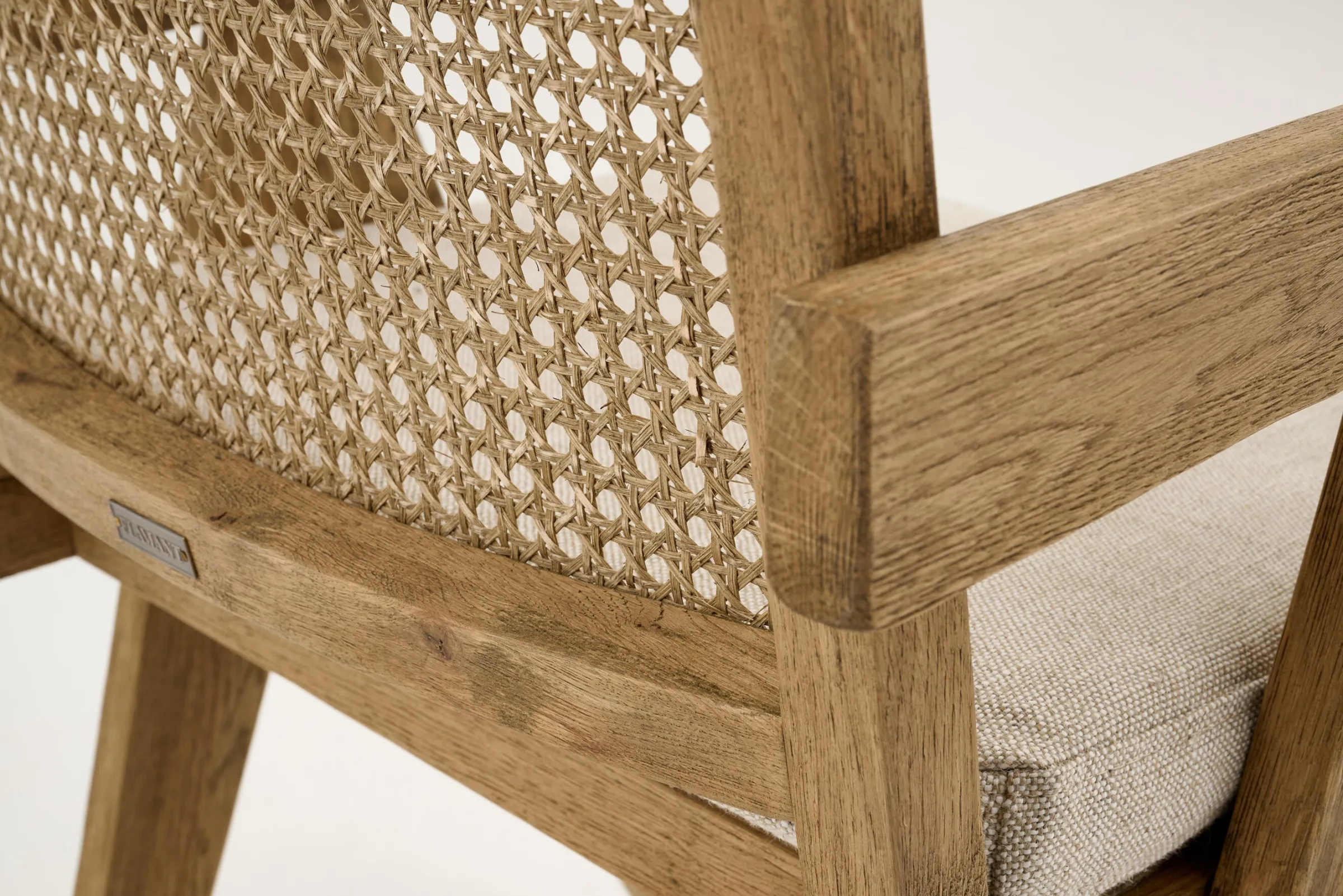 Flamant Bruno, Fauteuil, Eiken, Riet, Met Kussen^ Stoelen