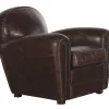Flamant Burnham, Club Fauteuil, Donkerbruin, Leer^ Banken