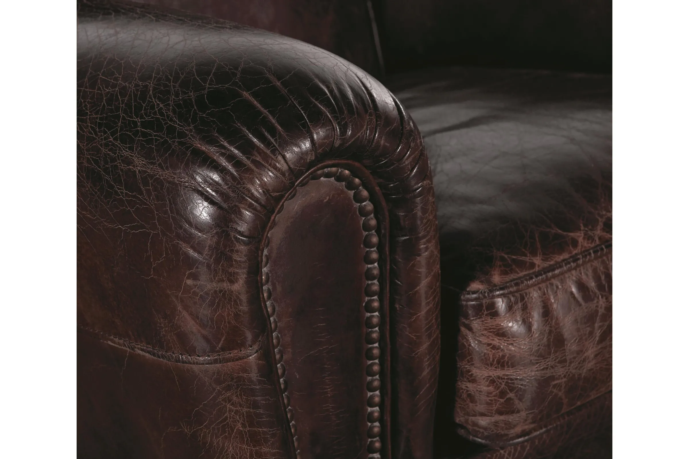 Flamant Burnham, Club Fauteuil, Donkerbruin, Leer^ Banken