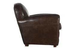 Flamant Burnham, Club Fauteuil, Donkerbruin, Leer^ Banken