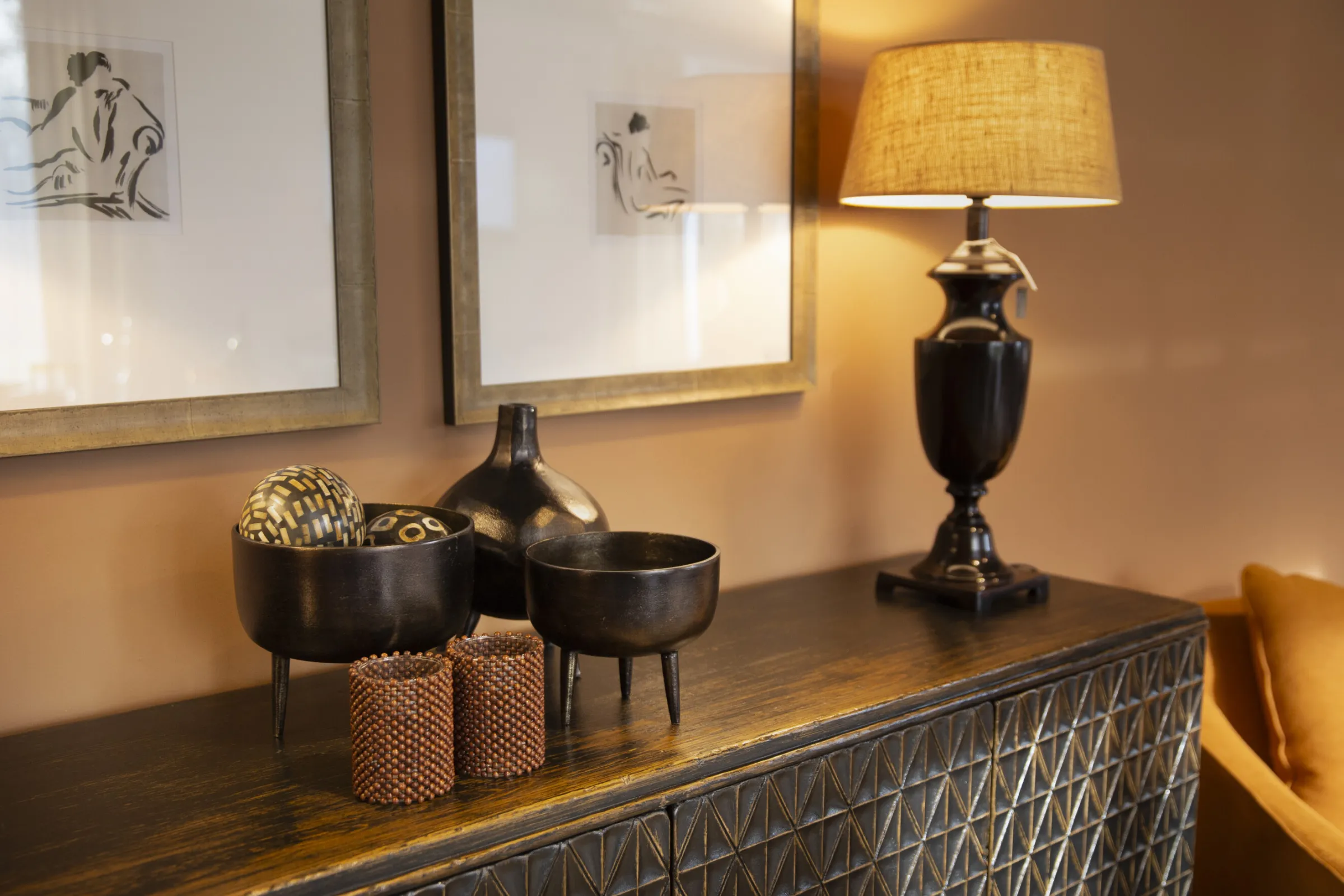 Flamant Byma, Kom, Metaal, Zwart, L^ Decoratie