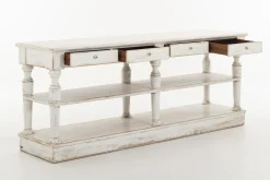 Flamant Henrice, Consoletafel, 3 Niveaus, 4 Laden, Antieke Afwerking^ Koffie Tafels