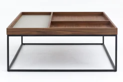 Flamant Jalon, Salontafel, Vierkant, Hout En Metaal^ Koffie Tafels