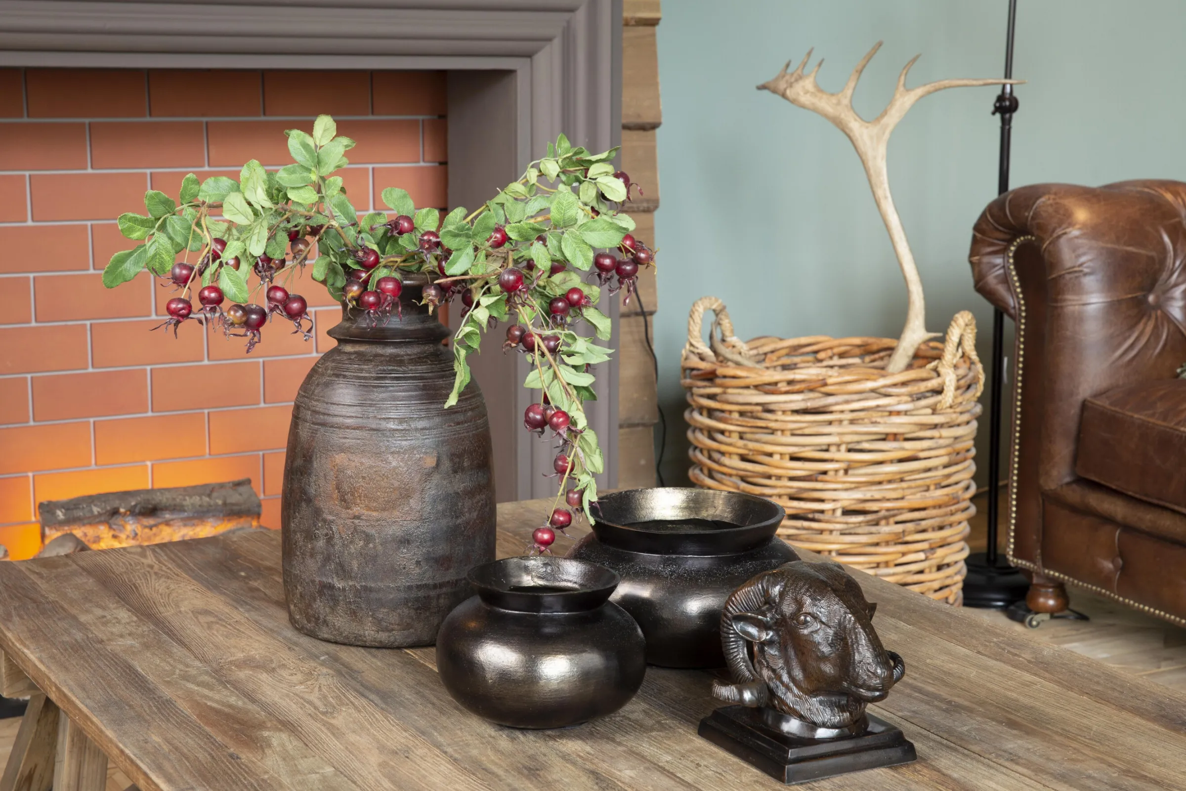 Flamant Jeddo, Vaas, Metaal, Zwart, S^ Decoratie