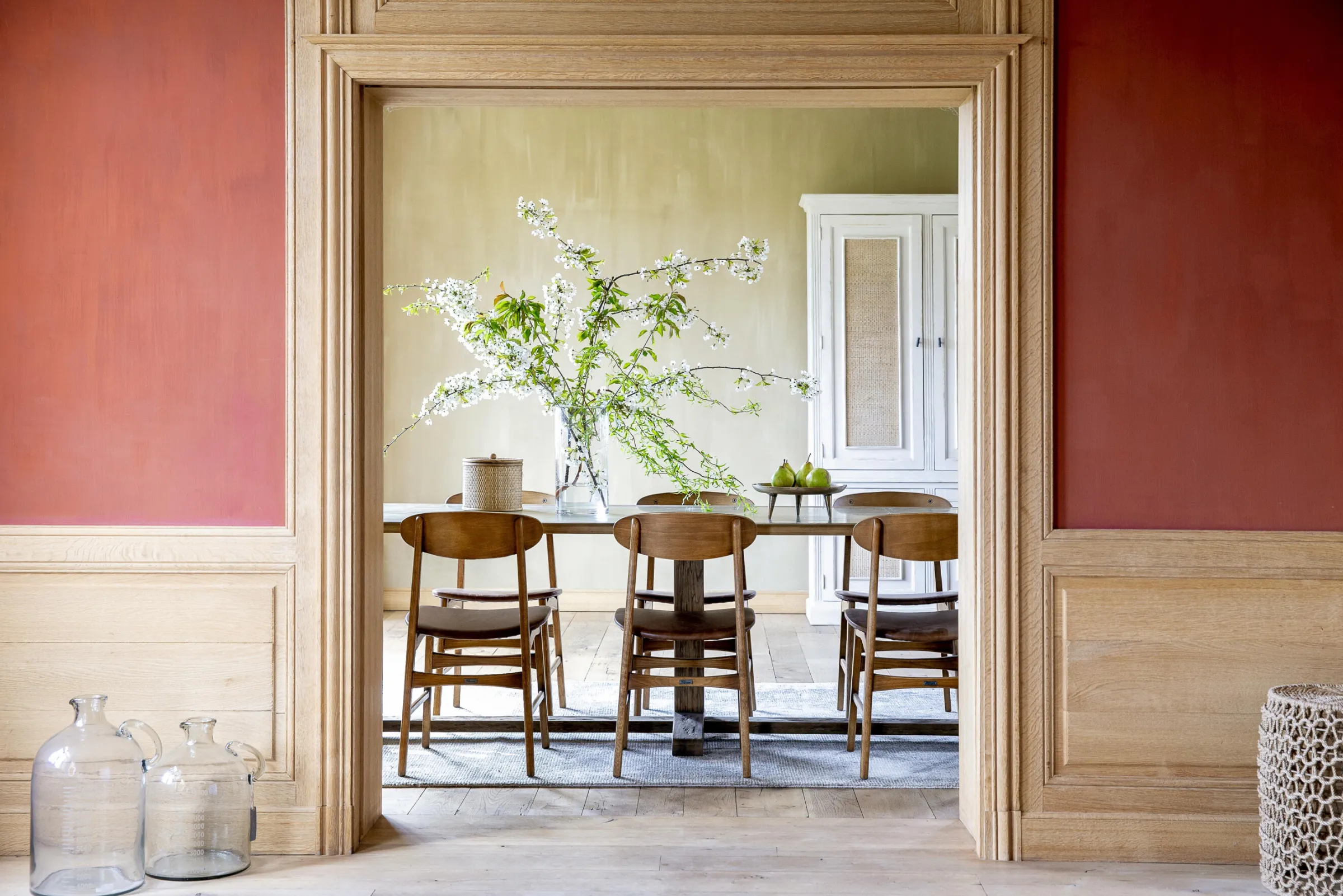 Flamant Joel, Stoel, Eiken En Leren Zitting^ Stoelen