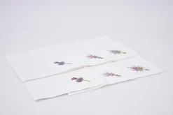 Flamant Lavendel, Servet, Borduurwerk, Set Van 6^ Eetkamer- En Keukentextiel