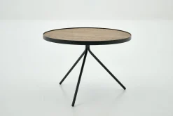 Flamant Madison, Bijzettafel, Eiken En Metaal, Rond, 60 Cm, Lichtbruin^ Koffie Tafels