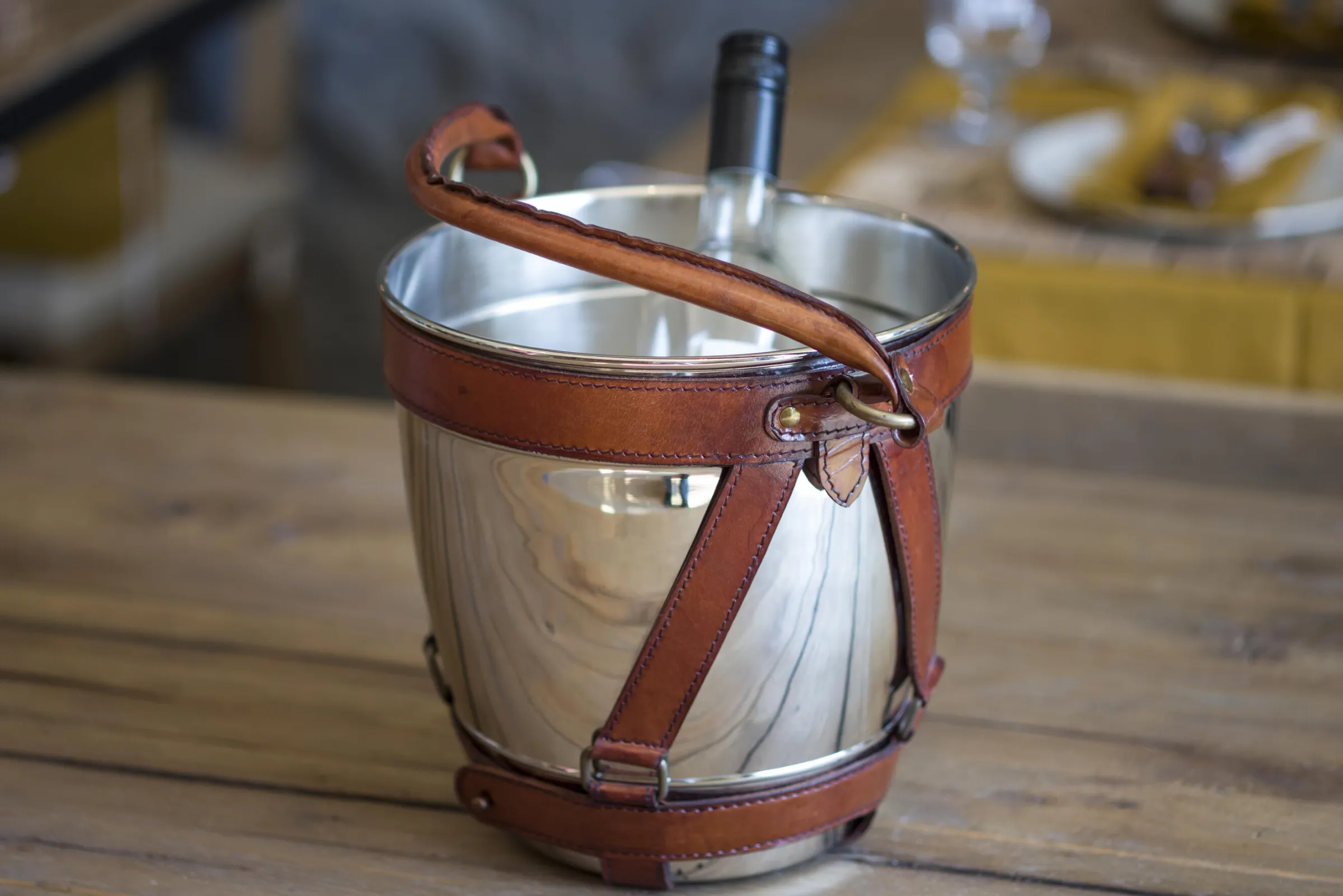 Flamant Manhattan, Wijnkoeler, Bruin Leren Handvat^ Moederdag