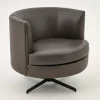 Flamant Marchetti, Fauteuil, Leer Zwart, Draaibaar^ Banken
