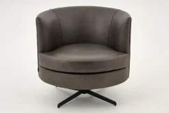 Flamant Marchetti, Fauteuil, Leer Zwart, Draaibaar^ Banken