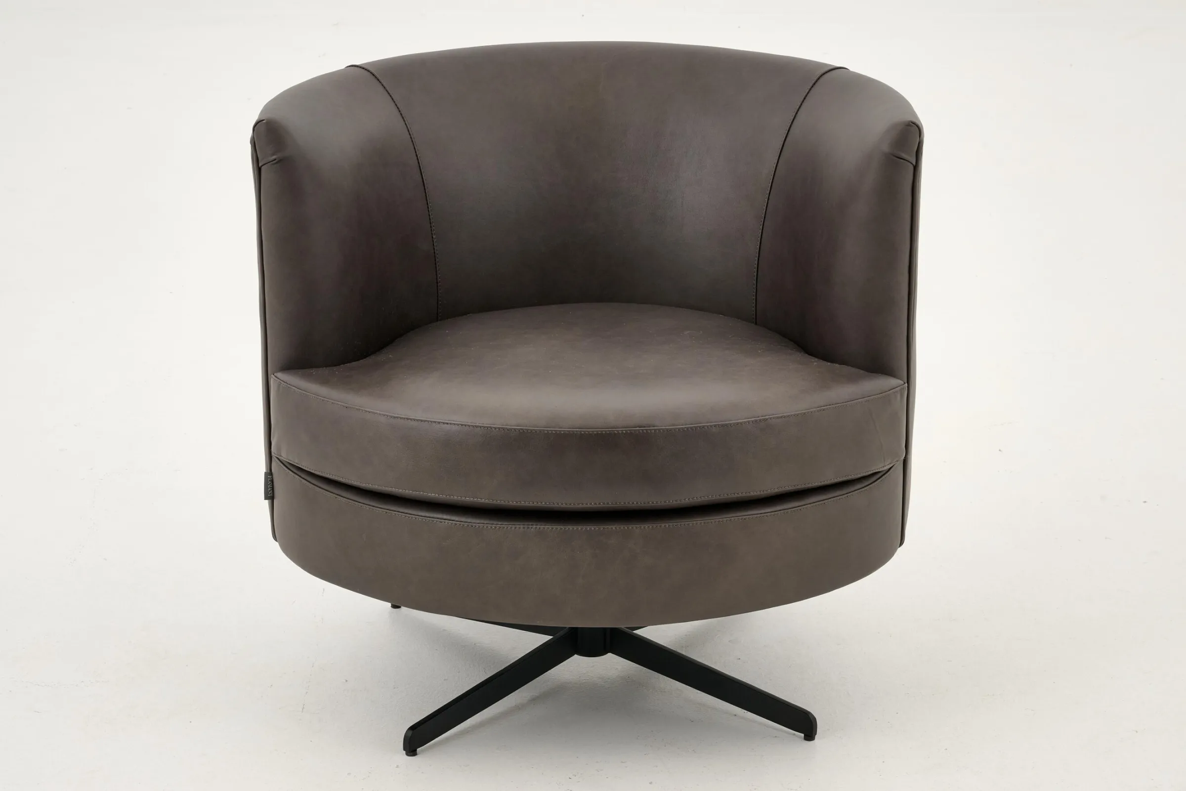 Flamant Marchetti, Fauteuil, Leer Zwart, Draaibaar^ Banken