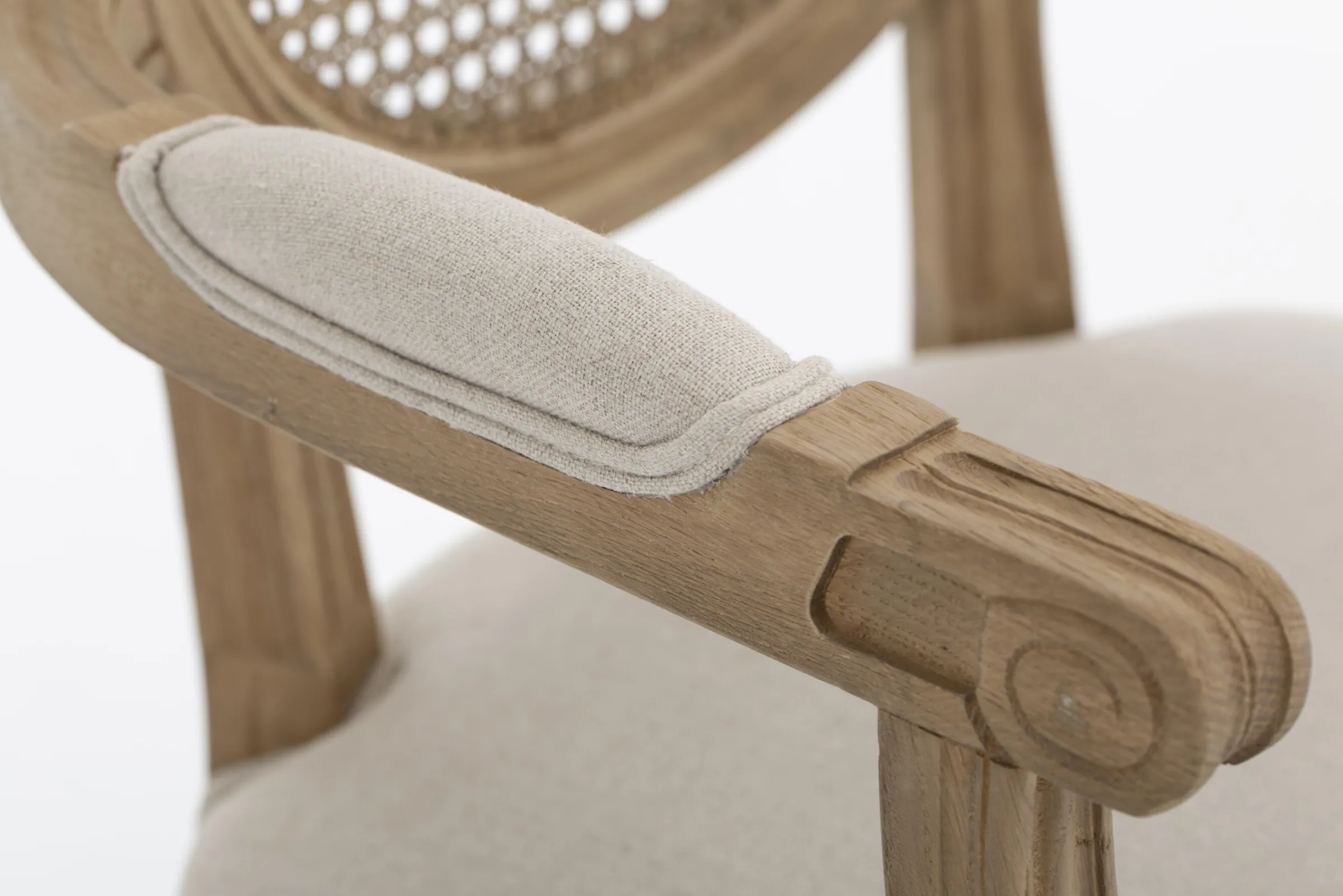 Flamant Medy, Fauteuil, Eiken, Natuurlijk Linnen^ Stoelen