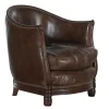 Flamant Melbury, Club Fauteuil, Donkerbruin, Leer^ Banken