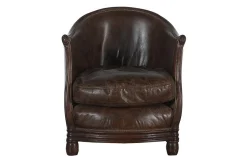 Flamant Melbury, Club Fauteuil, Donkerbruin, Leer^ Banken