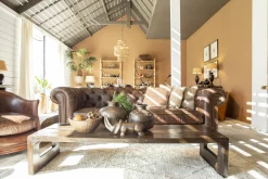 Flamant Melbury, Club Fauteuil, Donkerbruin, Leer^ Banken