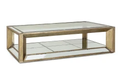 Flamant Mitchell, Salontafel, Rechthoekig, Spiegelglas En Hout, 160X80^ Koffie Tafels
