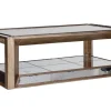 Flamant Mitchell, Salontafel, Rechthoekig, Spiegelglas En Hout, 120X70^ Koffie Tafels