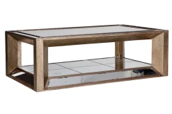 Flamant Mitchell, Salontafel, Rechthoekig, Spiegelglas En Hout, 120X70^ Koffie Tafels