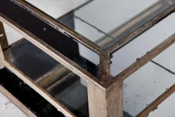 Flamant Mitchell, Salontafel, Rechthoekig, Spiegelglas En Hout, 120X70^ Koffie Tafels