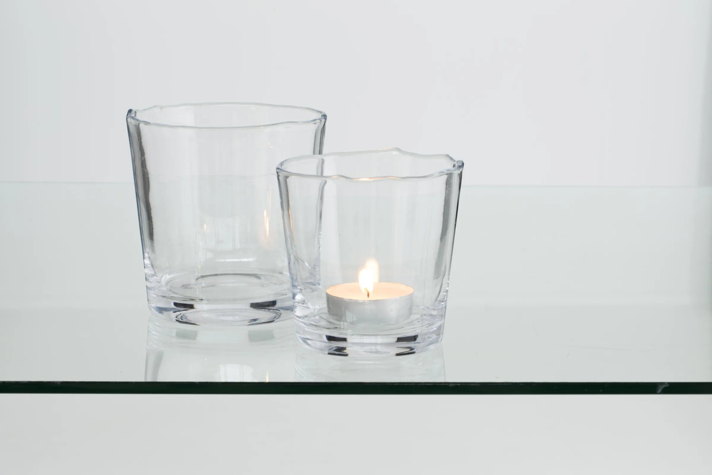 Flamant Nali, Theelichthouder, Mondgeblazen, Glas, 14 Cm^ Decoratie