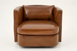 Flamant Nelia, Fauteuil, Leer Cognoac, Draaibaar^ Banken