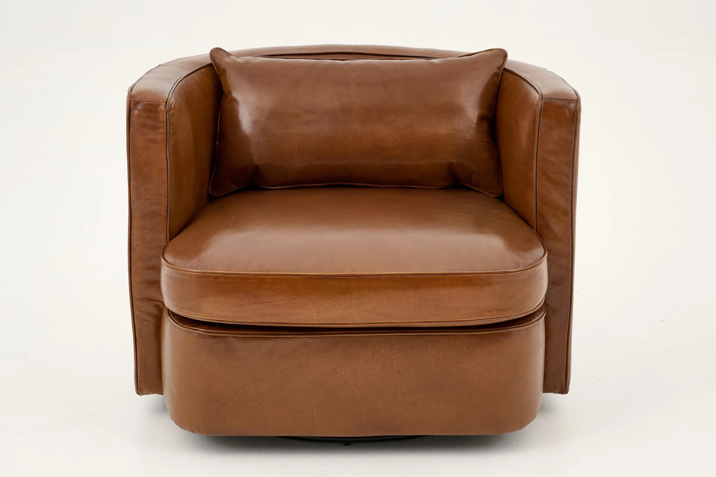 Flamant Nelia, Fauteuil, Leer Cognoac, Draaibaar^ Banken