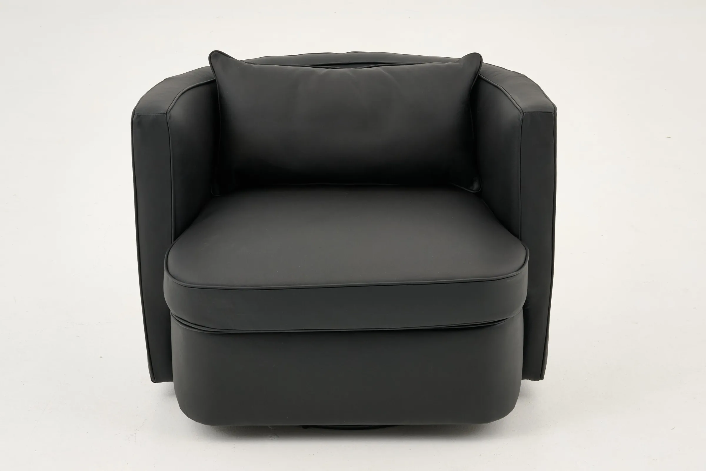 Flamant Nelia, Fauteuil, Leer Zwart, Draaibaar^ Banken