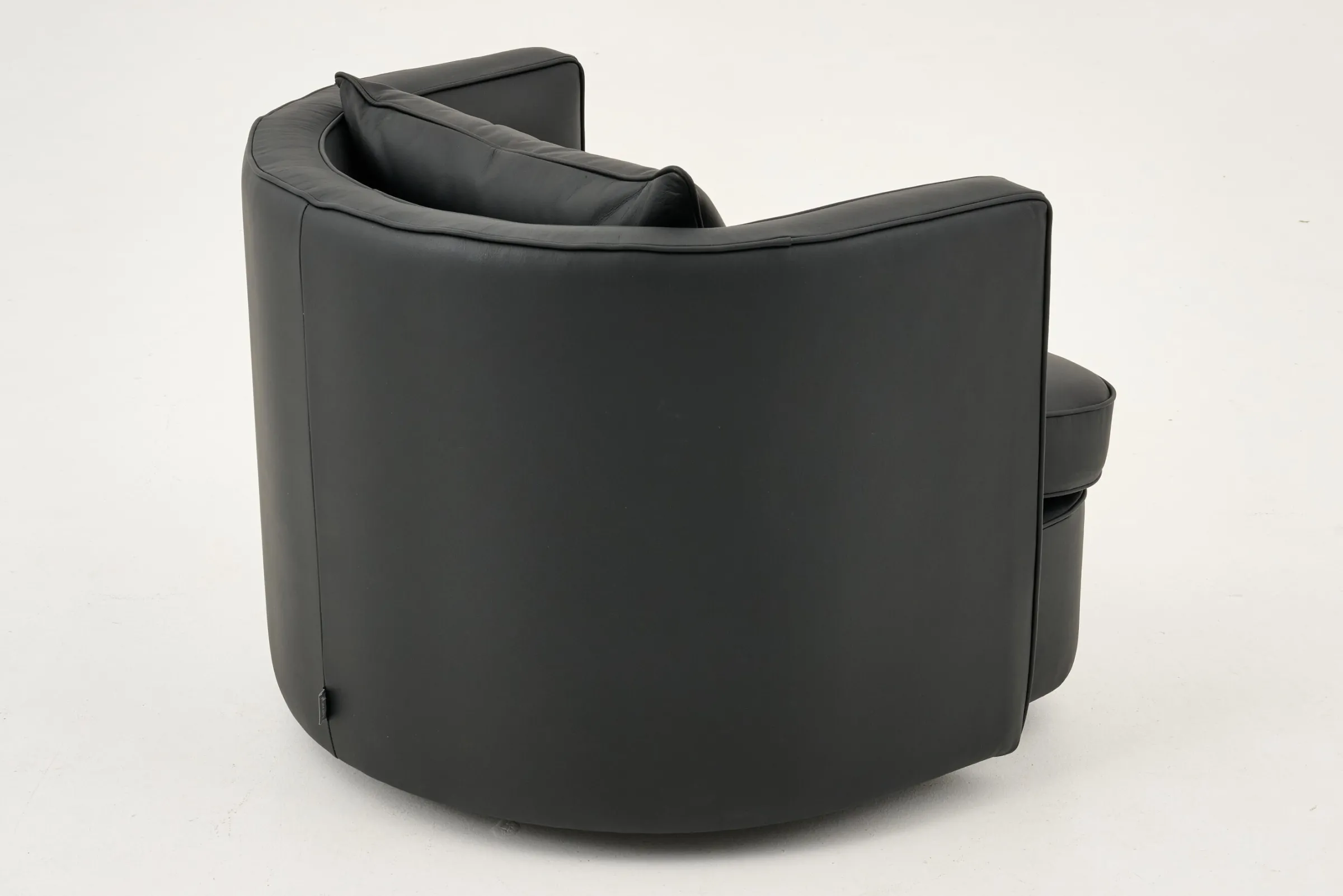 Flamant Nelia, Fauteuil, Leer Zwart, Draaibaar^ Banken