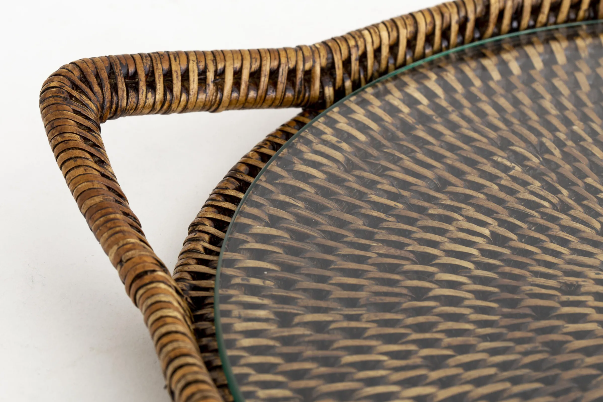 Flamant Togo, Dienblad, Rond, Met Glas, Riet^ Accessoires