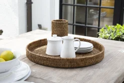 Flamant Togo, Dienblad, Rond, Riet, 48Cm^ Accessoires