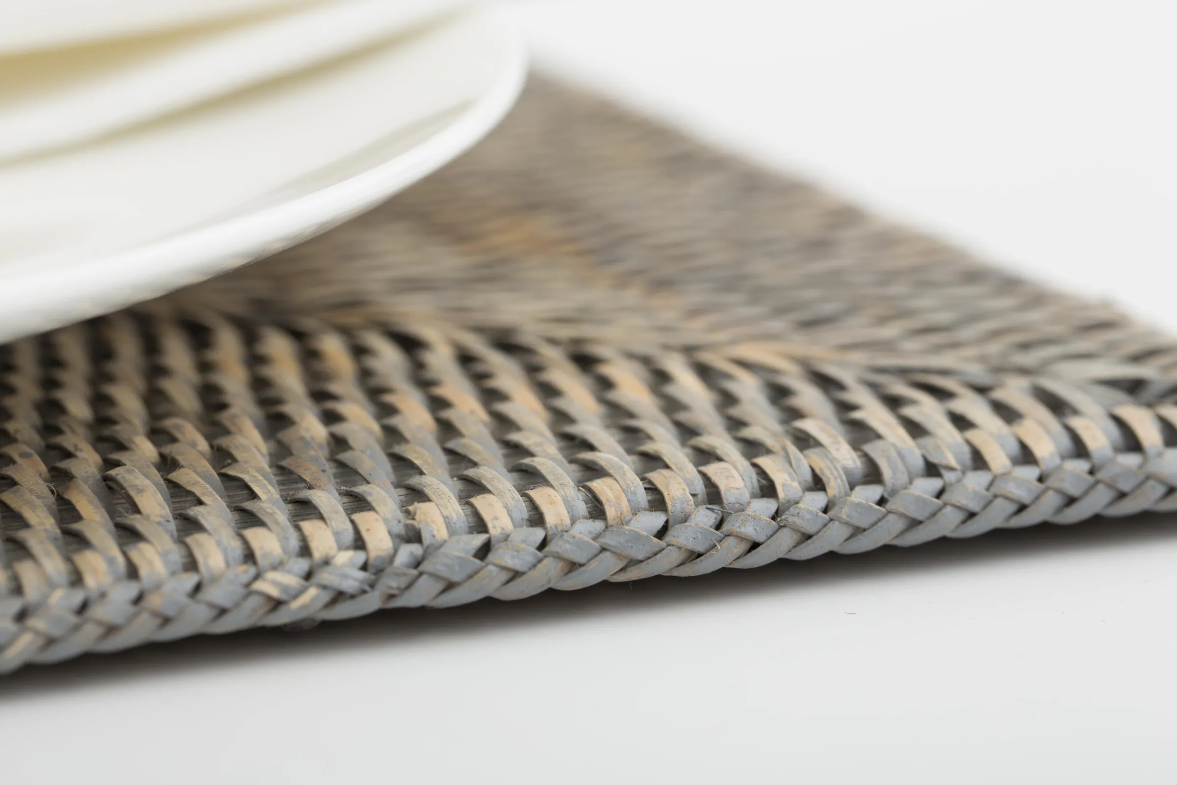 Flamant Togo, Placemat, Riet, Grijs, Rechthoekig^ Eetkamer- En Keukentextiel