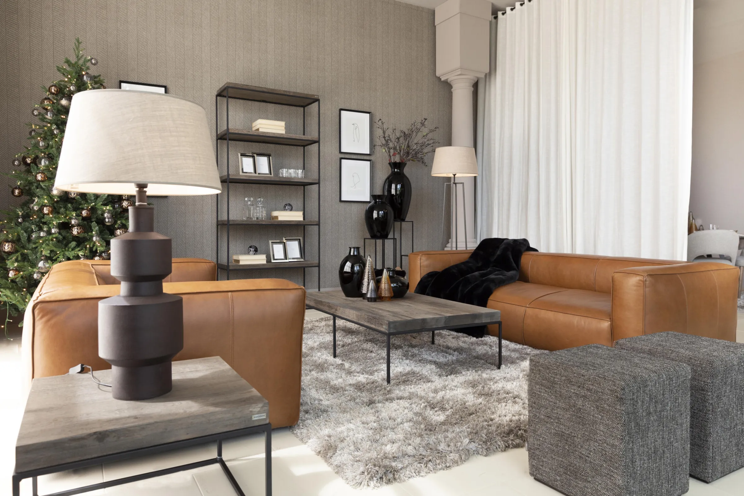 Flamant Urban, Bijzettafel, Eiken En Metaal, Donkerbruin^ Koffie Tafels