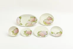 Flamant Villosa, Serveerschaal, Keramiek, Bloemen, Rond^ Borden, Borden En Kommen